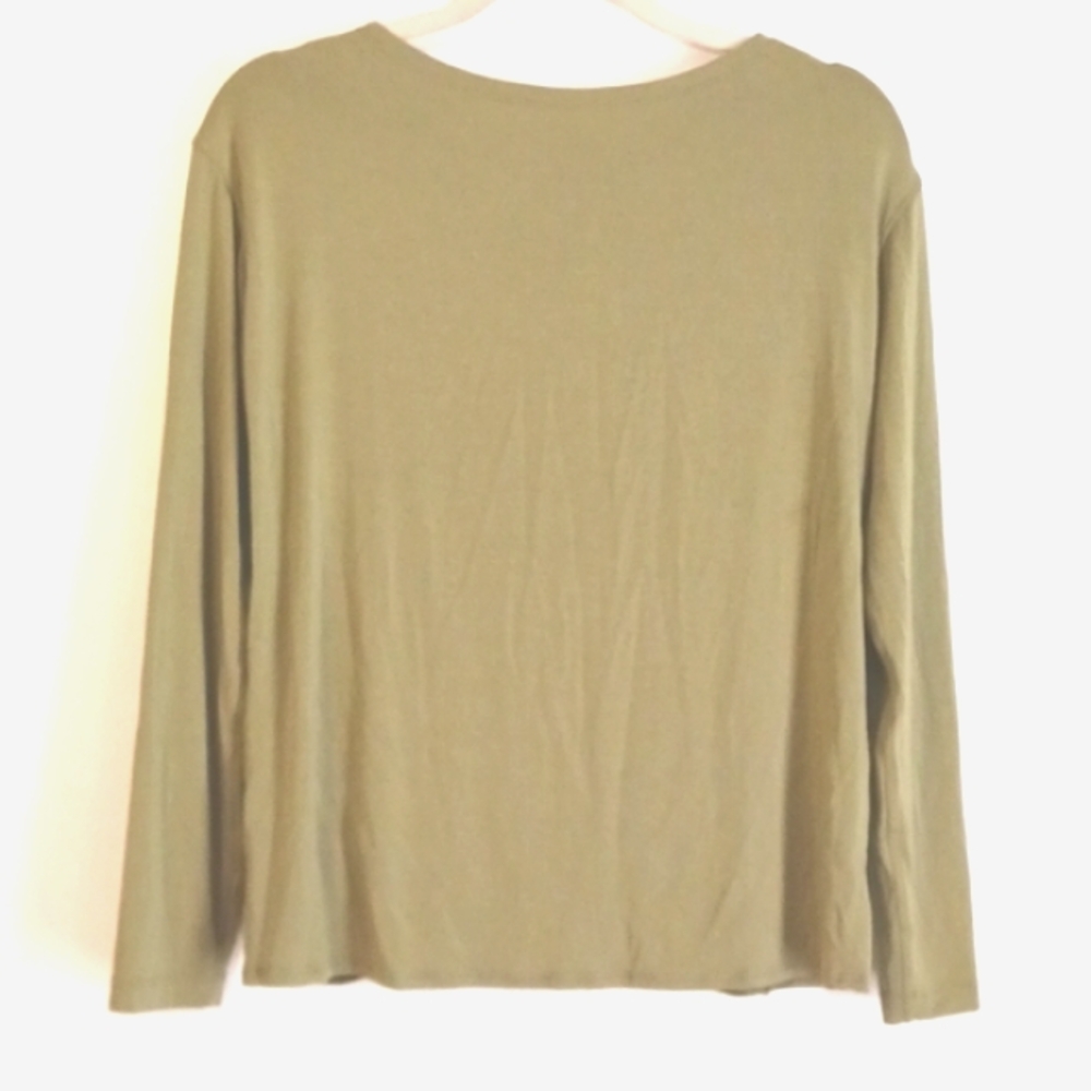 Lululemon "Bronze Green" Modal-Blend Open Back Long Sleeve Shirt  XL/14
